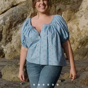 NWT Doen Tennessee Top in Sky Bouton de Rose, size M